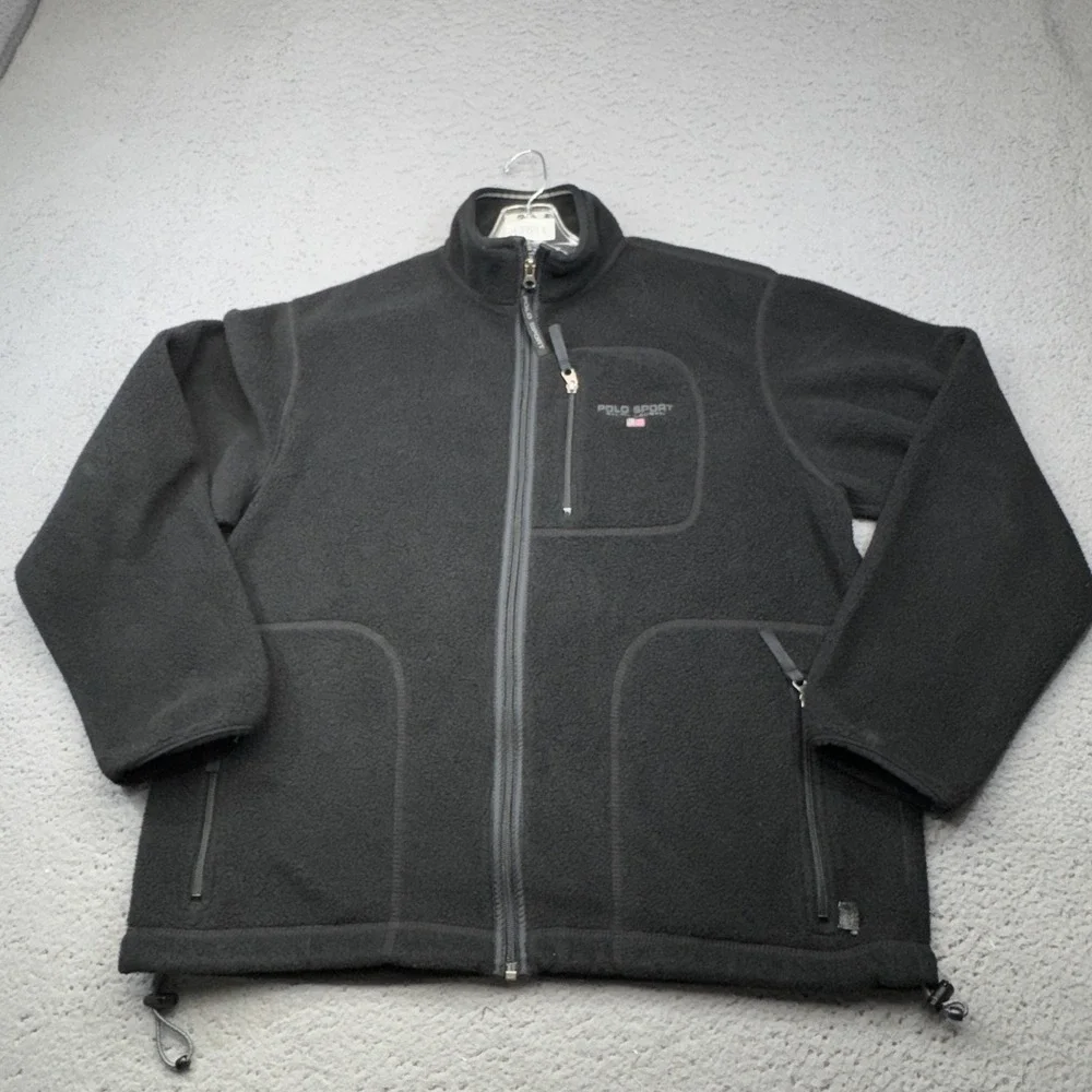 Vintage Polo Ralph Lauren Jacket Mens Medium 90s Polo Sport Full Zip Fleece USA